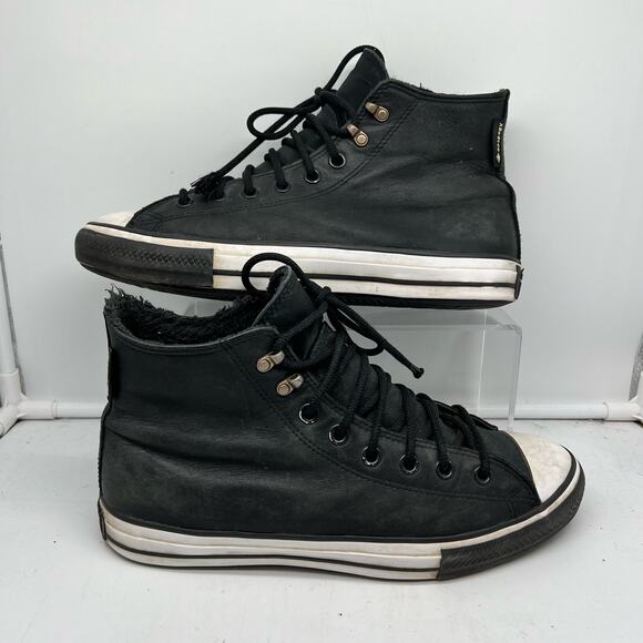 Converse Shoes Mens 8 Chuck Taylor All Star Winter Hi GoreTex Black Womens 10 - Picture 1 of 11